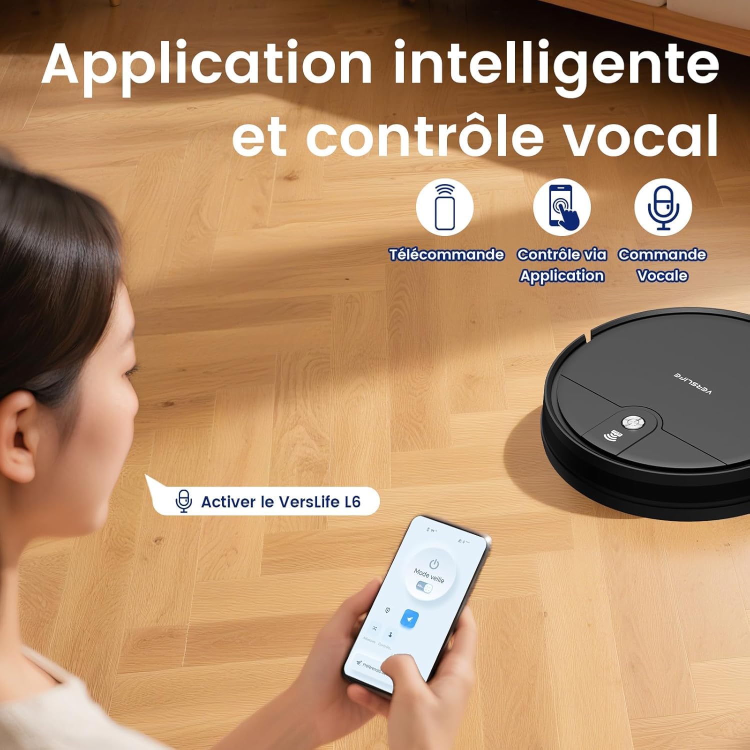 Robot aspirateur laveur 2 en 1 4000Pa 120min navigation obstacle fin