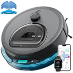 Robot aspirateur laveur 3 en 1 5000Pa navigation LiDAR cartographie sol