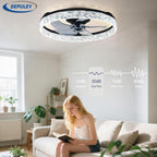 Ventilateur de plafond profil bas LED noir — appli et télécommande — vue 5