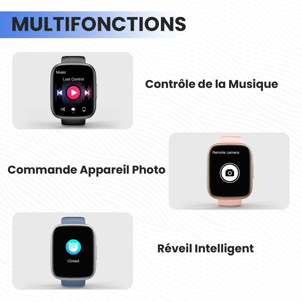 Montre connectée homme femme 1,95" HD — appels Bluetooth, 112 modes sport, IP68