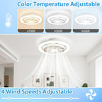 Ventilateur de plafond plafonnier LED Ø40 cm blanc — dimmable, discret — vue 3
