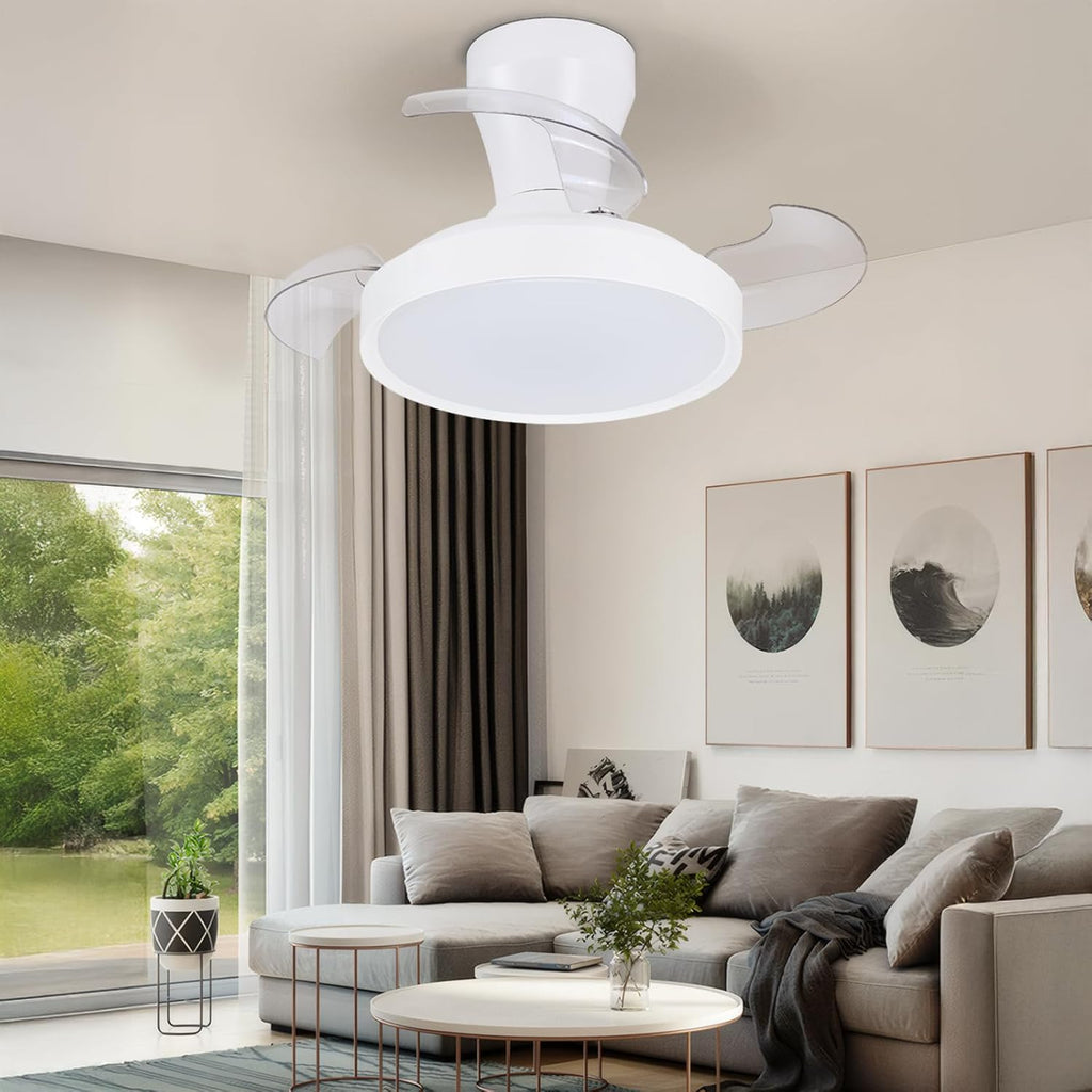 Ventilateur de plafond LED rétractable Ø55 cm — silencieux été/hiver — vue 5