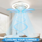 Ventilateur de plafond plafonnier LED Ø40 cm blanc — dimmable, discret — vue 5