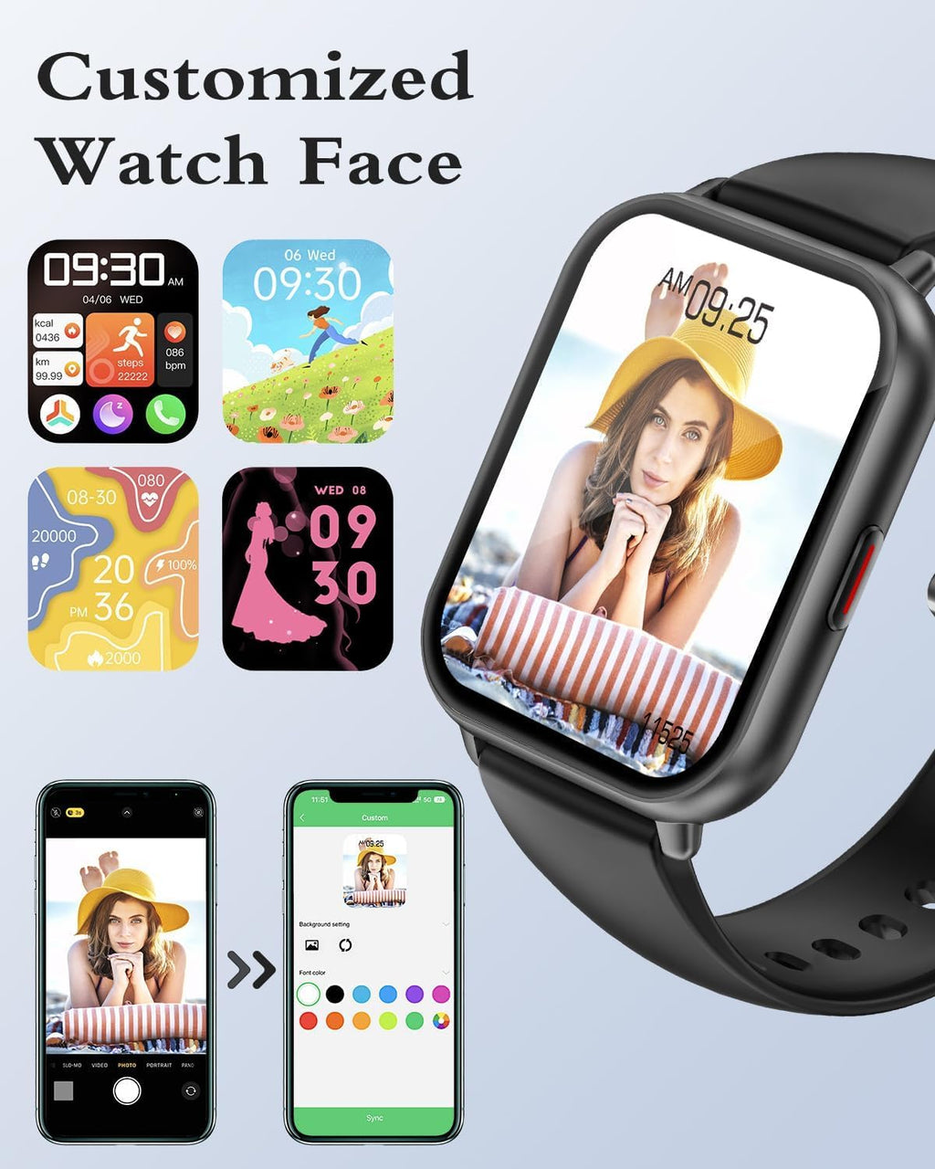 Montre connectée homme femme AMOLED 1,83" — appels Bluetooth, 113 modes sport, IP68