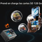 Caméra action 4K 60fps 20MP — étanche 30 m, WiFi, stabilisation EIS, 2 batteries 1350 mAh