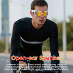 Lunettes connectées sport caméra HD — monture blanche, verres miroir