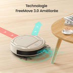 Robot aspirateur mince 2200Pa silencieux 55dB WiFi connecté app