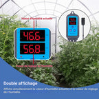 Prise hygrostat connectée WiFi — sonde d'humidité, contrôle app, double relais humidificateur/déshumidificateur