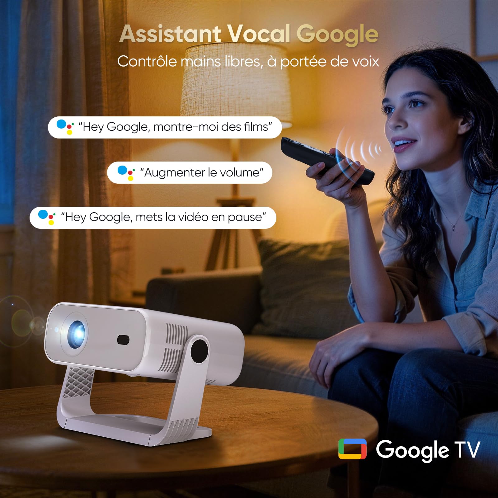 Vidéoprojecteur Google TV 2026 apps intégrées 4K home cinéma smart