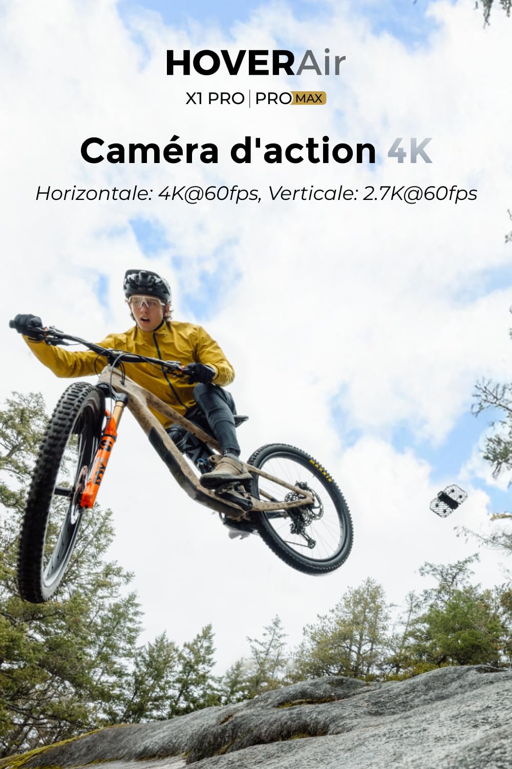 Caméra sport 4K volante pliable suivi automatique 42km/h GPS 10 modes