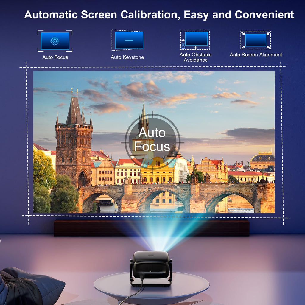 Vidéoprojecteur intelligent 1080P natif — système Smart TV intégré, calibrage et mise au point automatiques, WiFi & Bluetooth