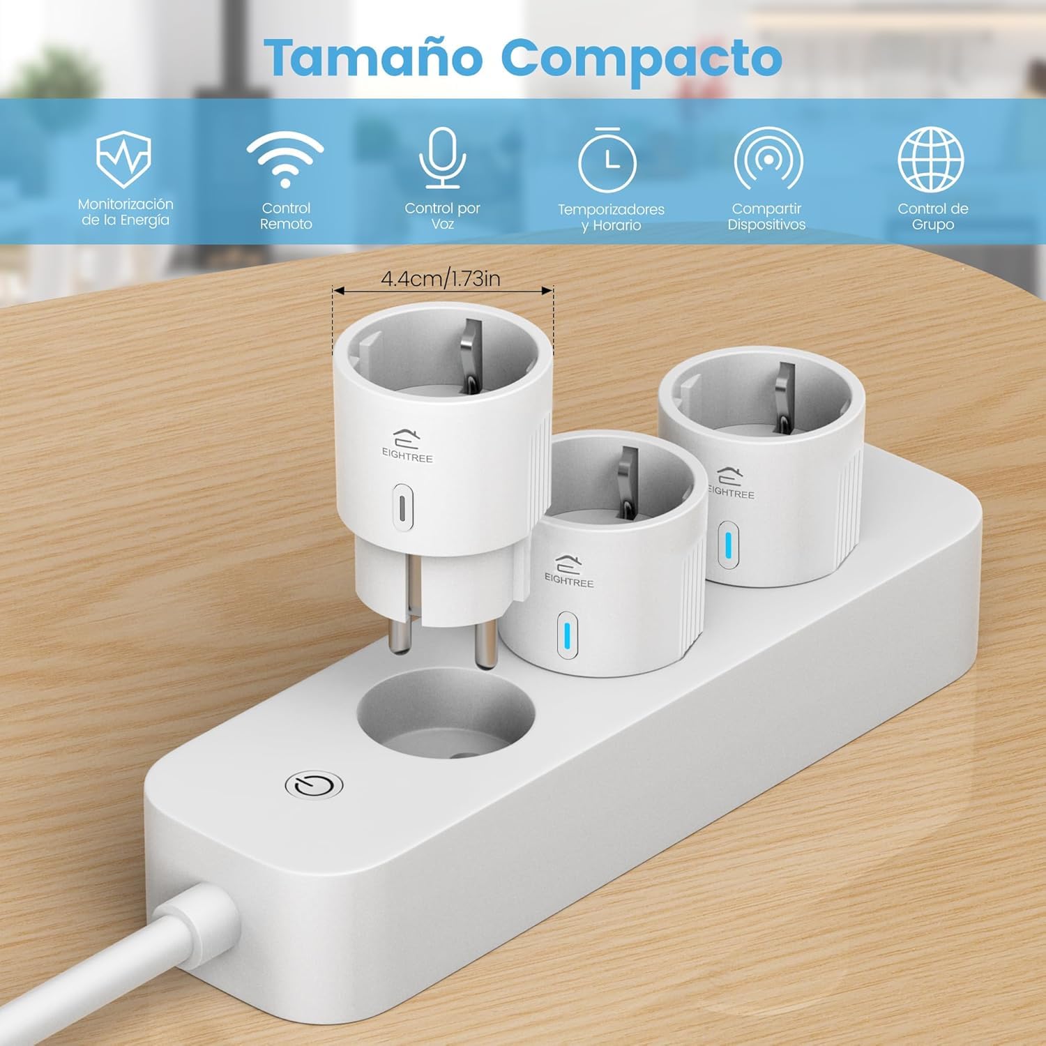 Lot 4 prises WiFi intelligentes 16A mesure courant, compatible Alexa