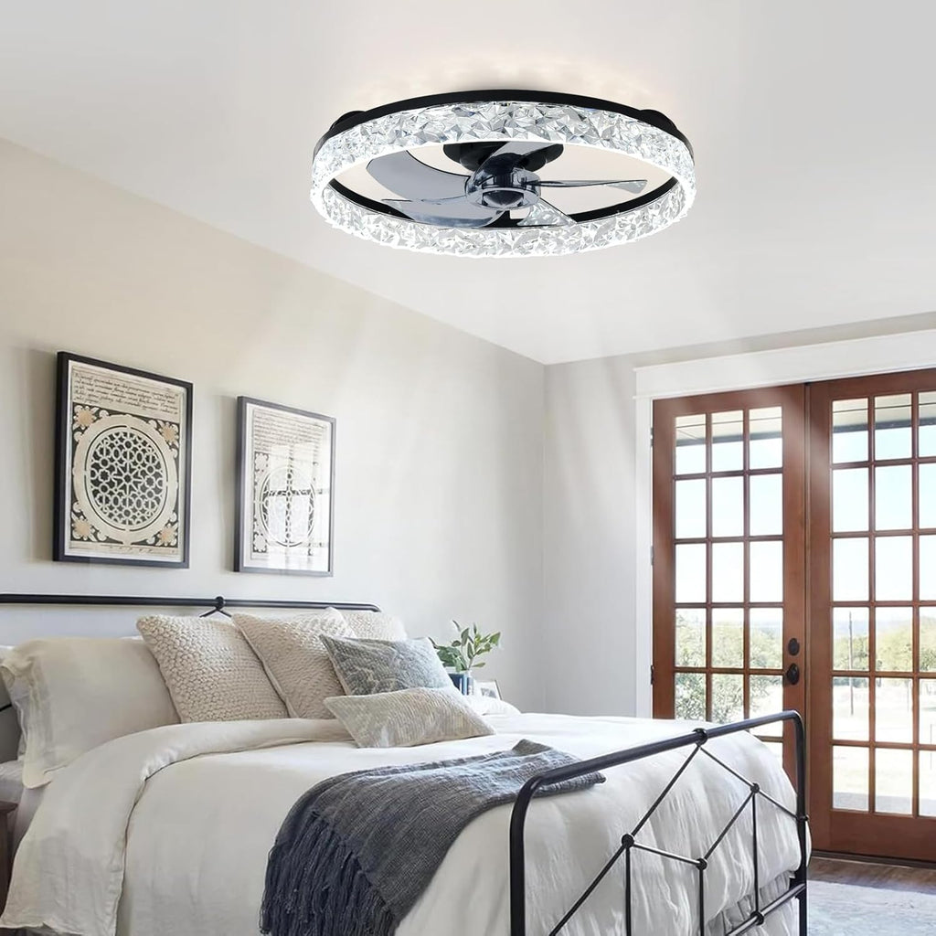 Ventilateur de plafond profil bas LED noir — appli et télécommande — vue 7