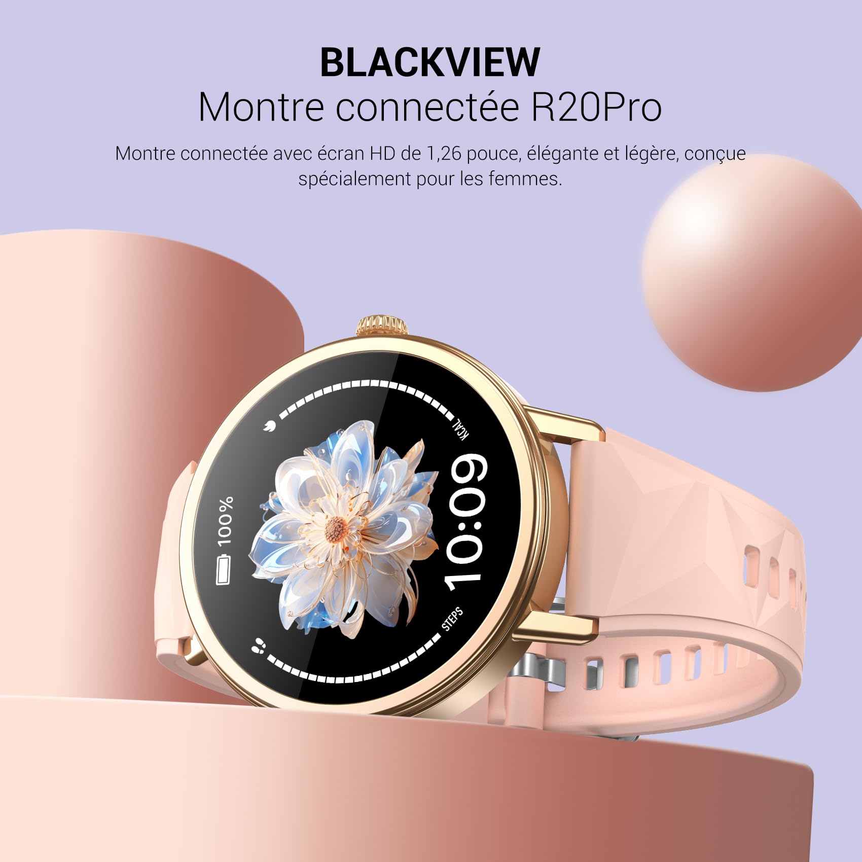 Montre connectée femme homme appel Bluetooth réveil sport fitness