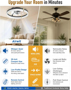 Ventilateur de plafond 48 cm avec lumière LED — petites chambres — vue 2