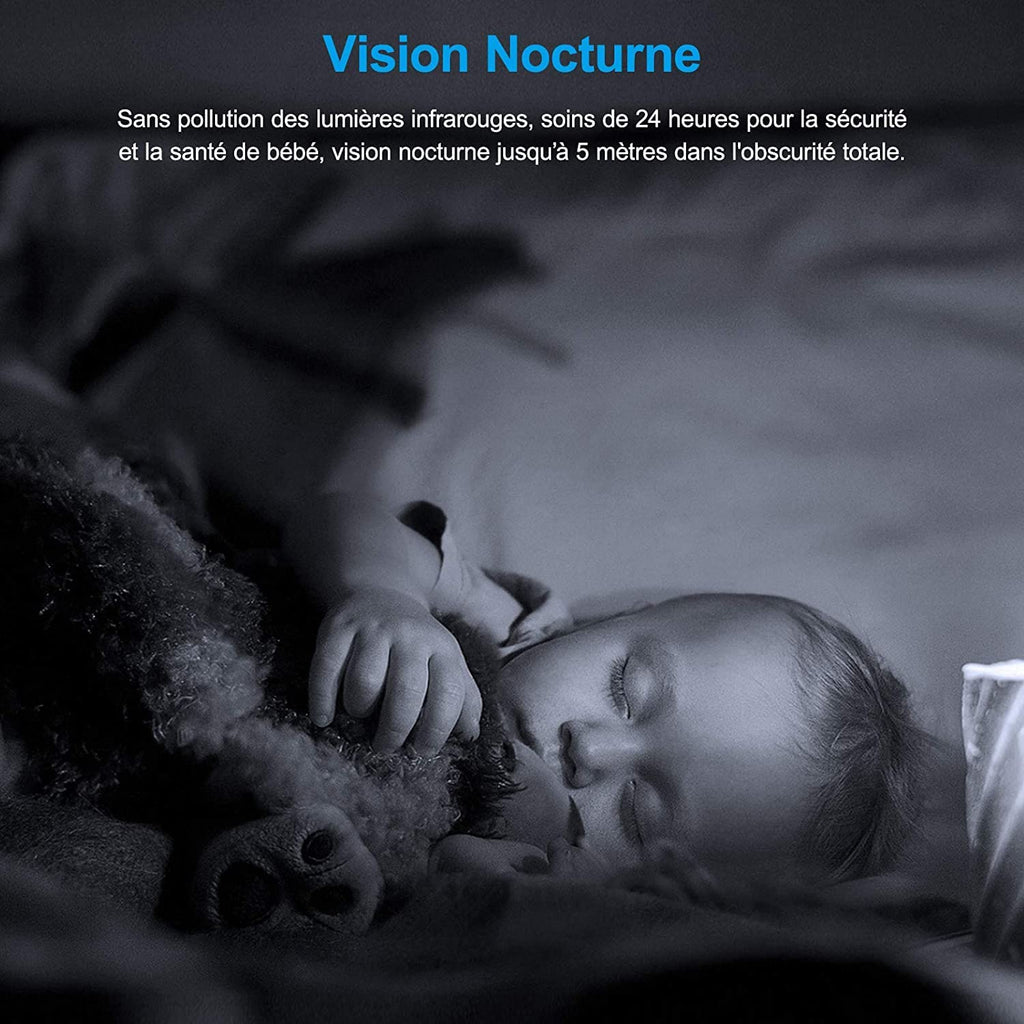 Caméra intérieure WiFi 2K PTZ — détection humaine IA, vision nocturne, audio bidirectionnel, alertes en temps réel