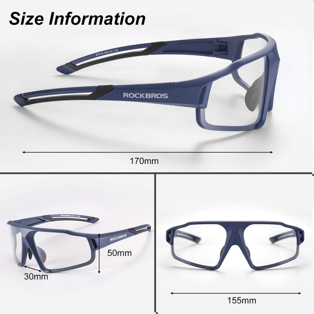 Lunettes cyclisme verres décoloration intelligente transparentes sport PC