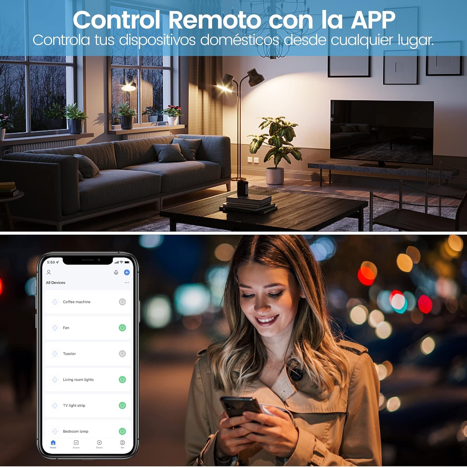 Lot 4 prises WiFi intelligentes 16A mesure courant, compatible Alexa