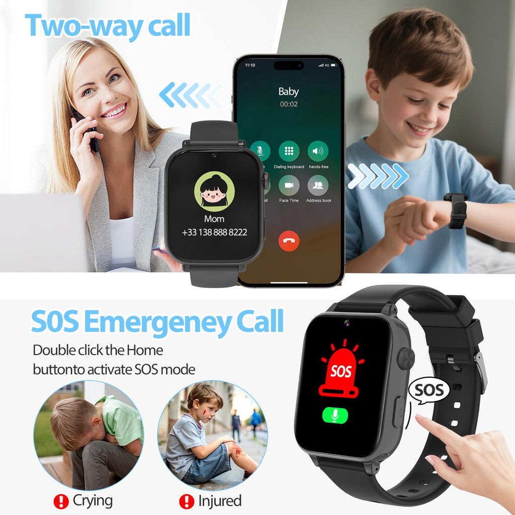 Montre connectée enfant GPS 4G appel vidéo filles garçons SOS sécurité