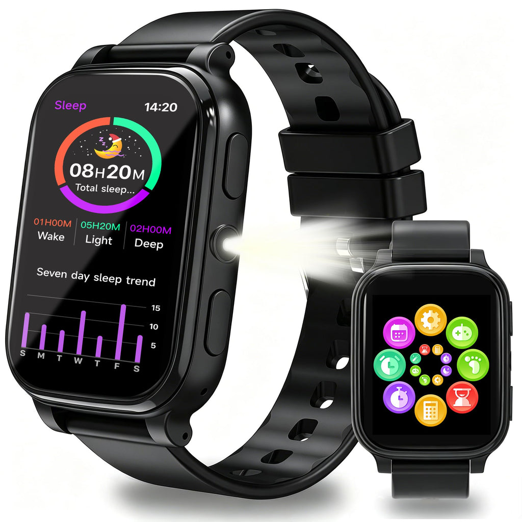 Montre connectée enfant 1,83 pouces HD 18 jeux suivi sommeil sport podomètre