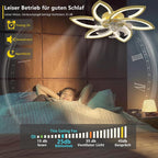 Ventilateur de plafond LED 78 cm doré — dimmable, télécommande + appli — vue 2