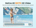 Caméra action 4K zoom 8X écran tactile — étanche 40 m, stabilisation 6 axes, WiFi 60fps + télécommande