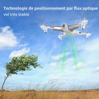 Drone caméra HD stabilisé — flux optique, vol stationnaire, 2 batteries (40 min)
