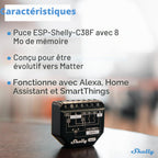 Interrupteur volet roulant connecté WiFi 2 canaux 16A mesure énergie