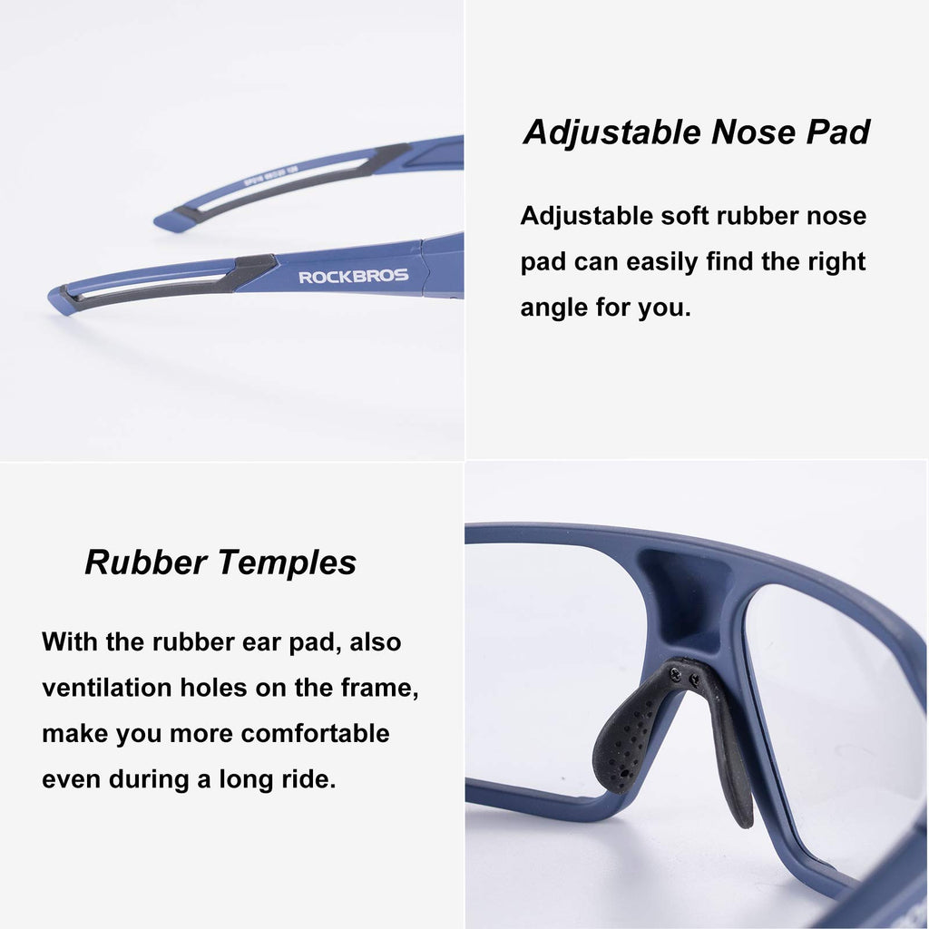 Lunettes cyclisme verres décoloration intelligente transparentes sport PC