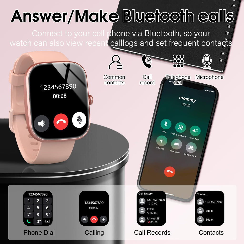 Montre connectée homme femme appel Bluetooth IP68 étanche sport