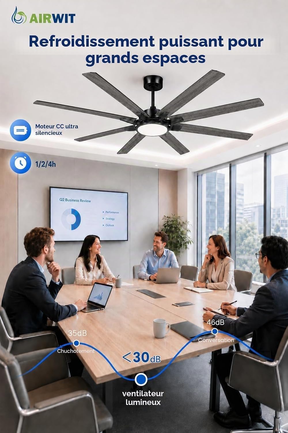 Ventilateur de plafond XXL 183 cm LED — grands espaces jusqu'à 50 m² — vue 5