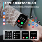 Montre connectée homme femme 1,95" HD — appels Bluetooth, 112 modes sport, IP68