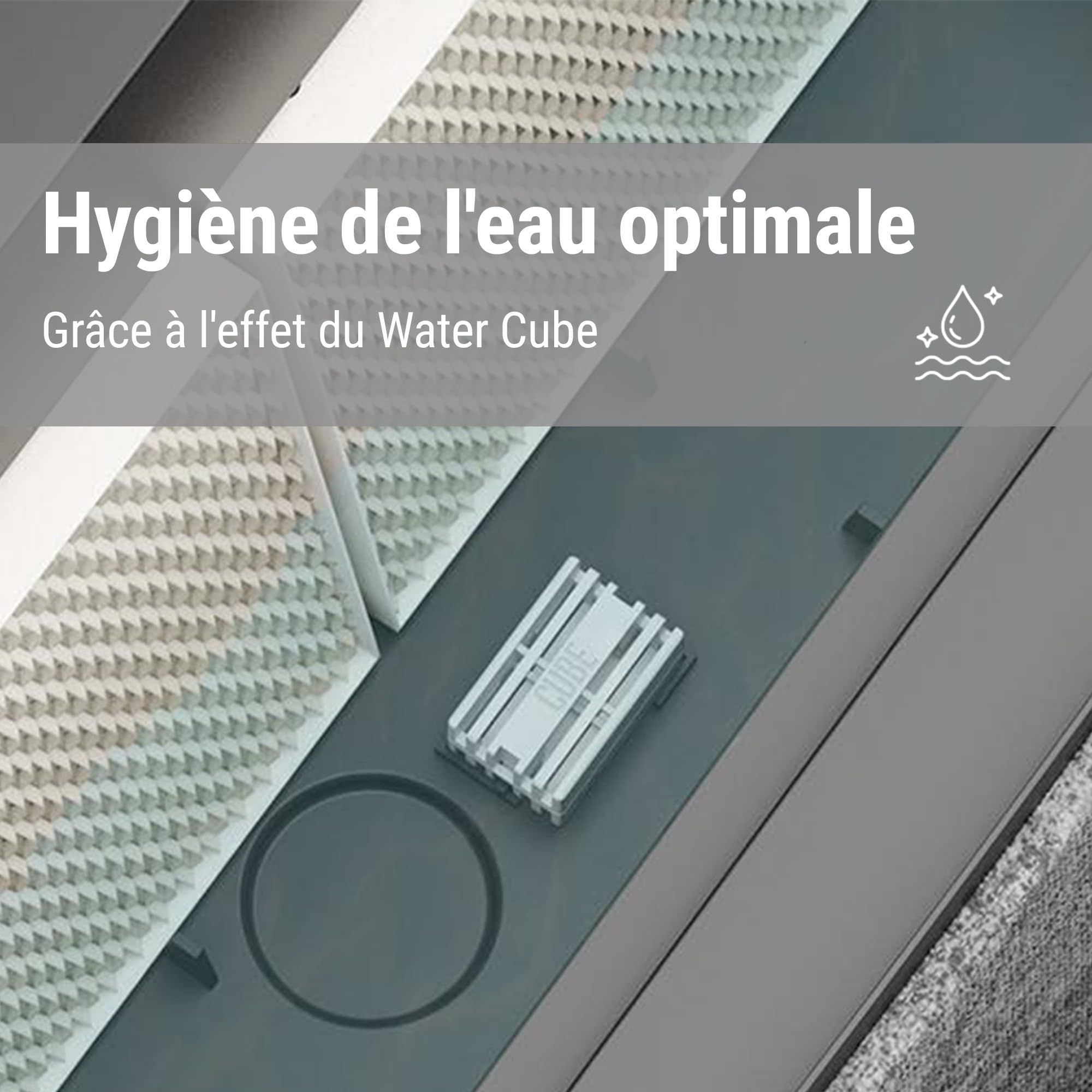 Cube purificateur d'eau pour humidificateur — hygiène de l'eau permanente, compatible tous humidificateurs