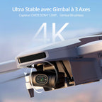 Drone GPS caméra 4K gimbal 3 axes moins de 249g 3 batteries combo