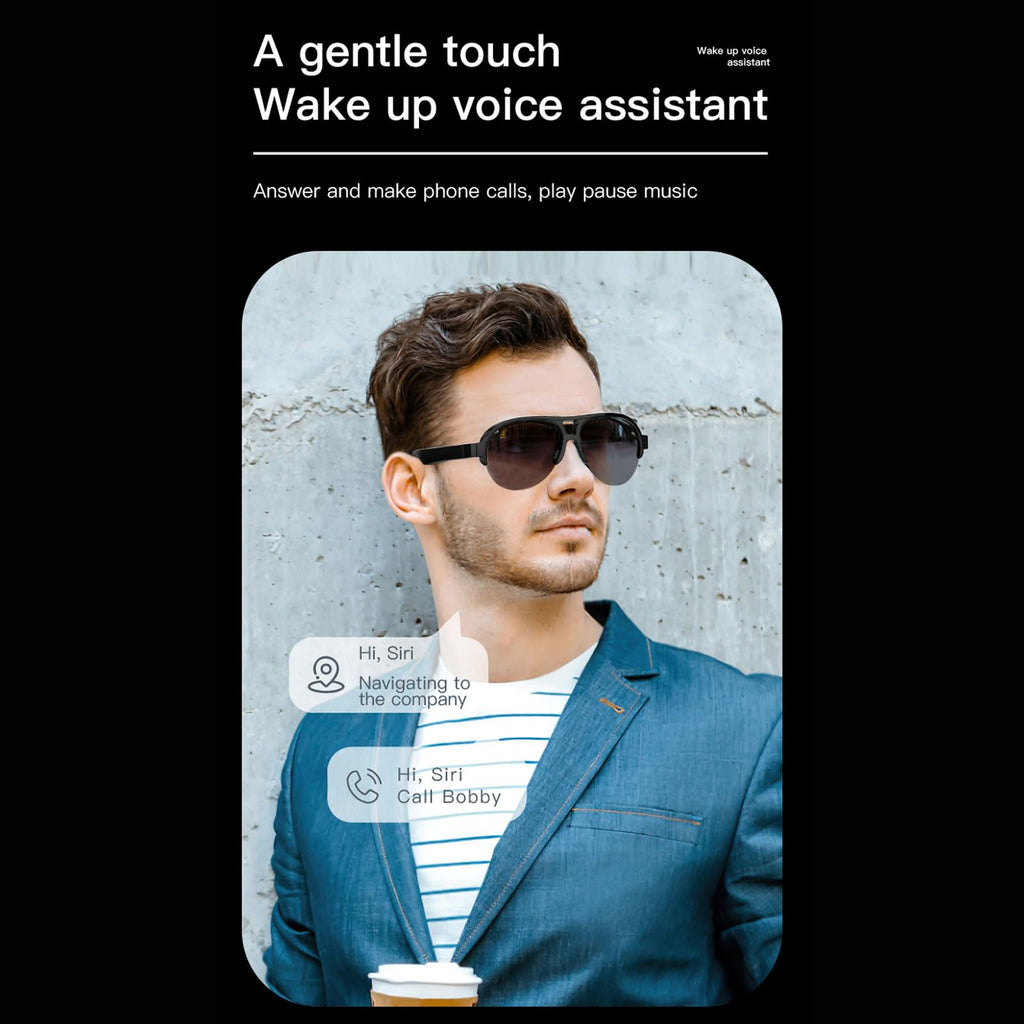 Lunettes connectées Bluetooth IA traducteur vocal hommes femmes sport