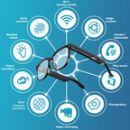 Lunettes connectées IA caméra 4K — monture fine, photo & vidéo mains libres