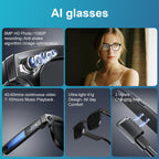 Lunettes connectées IA caméra 4K — monture fine, photo & vidéo mains libres