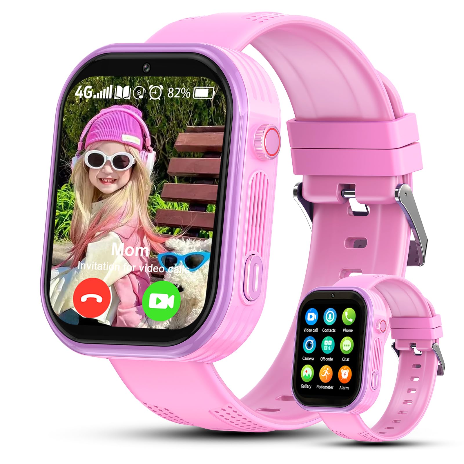 Montre connectée enfant 4G GPS — appels vidéo, chat vocal, SOS