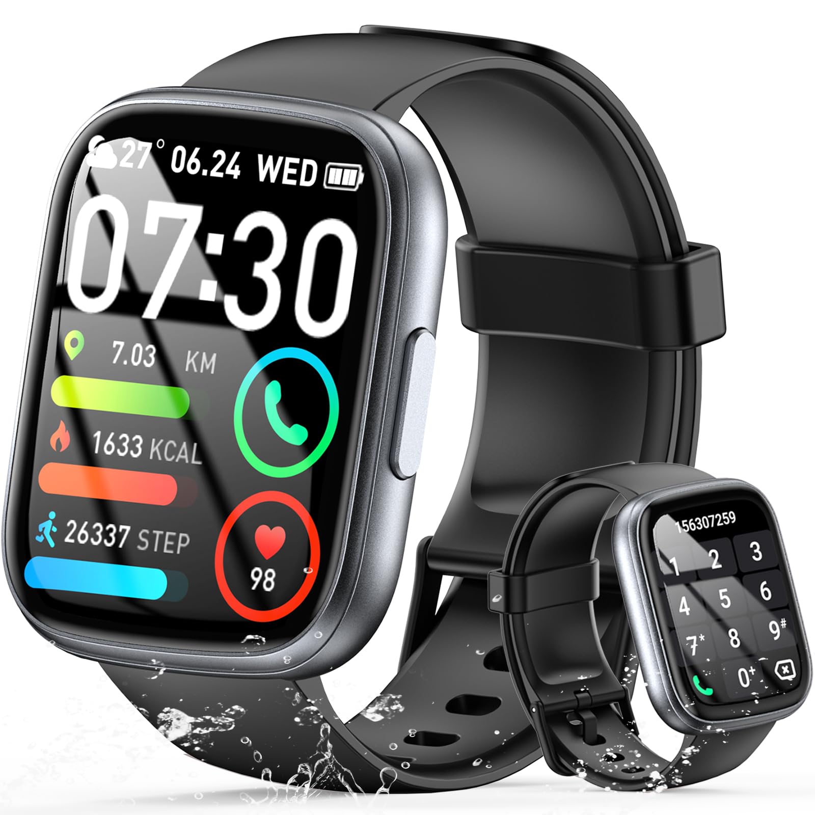 Montre connectée homme femme 1,95" HD — appels Bluetooth, 112 modes sport, IP68