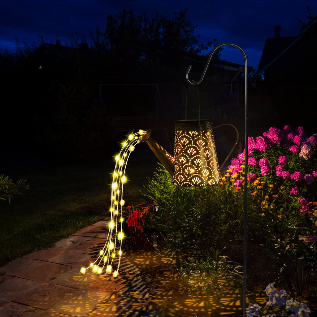 Guirlande solaire d'extérieur en cascade — étoile décorative, allumage automatique, IP65 résistant aux intempéries