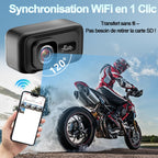 Caméra moto WiFi 2K grand angle 120° verrouillage urgence sport route