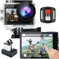 Caméra action 4K 60fps 20MP — étanche 30 m, WiFi, stabilisation EIS, 2 batteries 1350 mAh