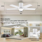 Ventilateur de plafond 122 cm LED 3 couleurs — moteur DC silencieux — vue 6