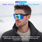 Lunettes connectées vélo caméra 8 MP — verres miroir bleus, Bluetooth
