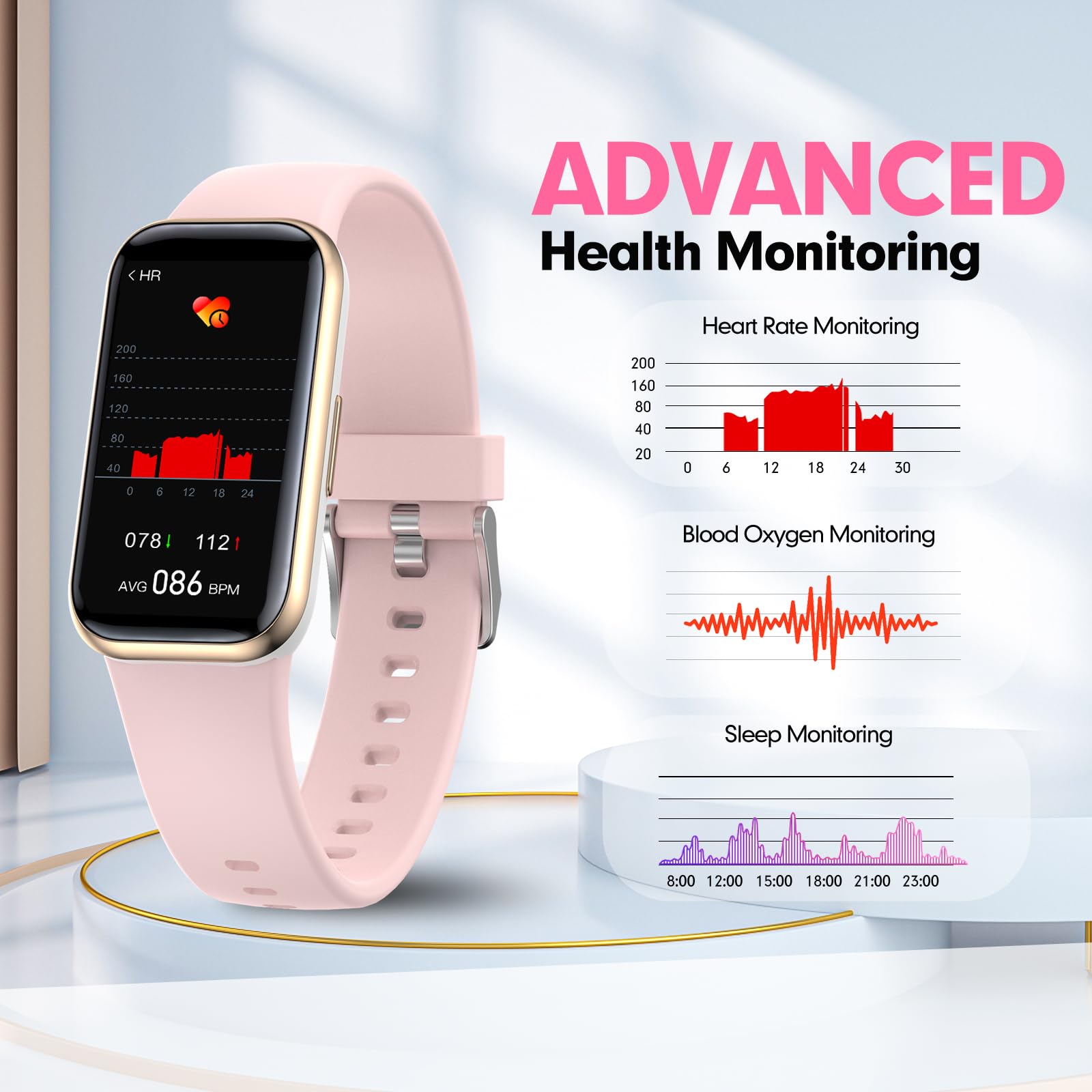 Montre connectée fitness enfant slim — podomètre, cardio, notifications