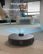 Robot aspirateur laveur 2 en 1 5500Pa navigation LiDAR 200min cartographie