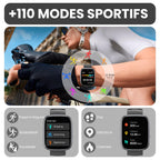 Montre connectée homme femme 1,95" HD — appels Bluetooth, 112 modes sport, IP68