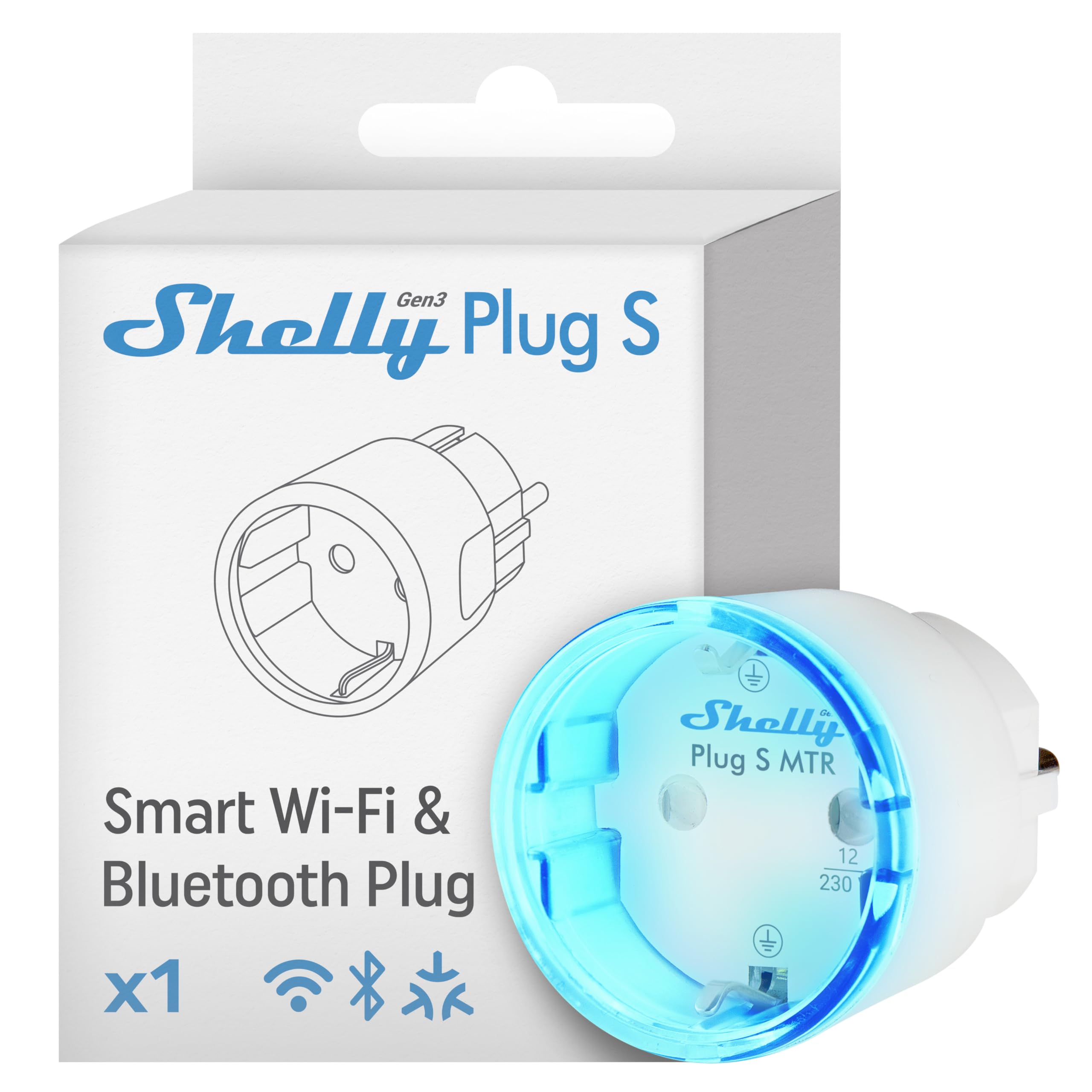 Prise connectée Matter WiFi 12A 2500W Type F mesure consommation