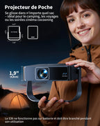 Vidéoprojecteur mini 4K apps officielles live TV rotation 330° autofocus