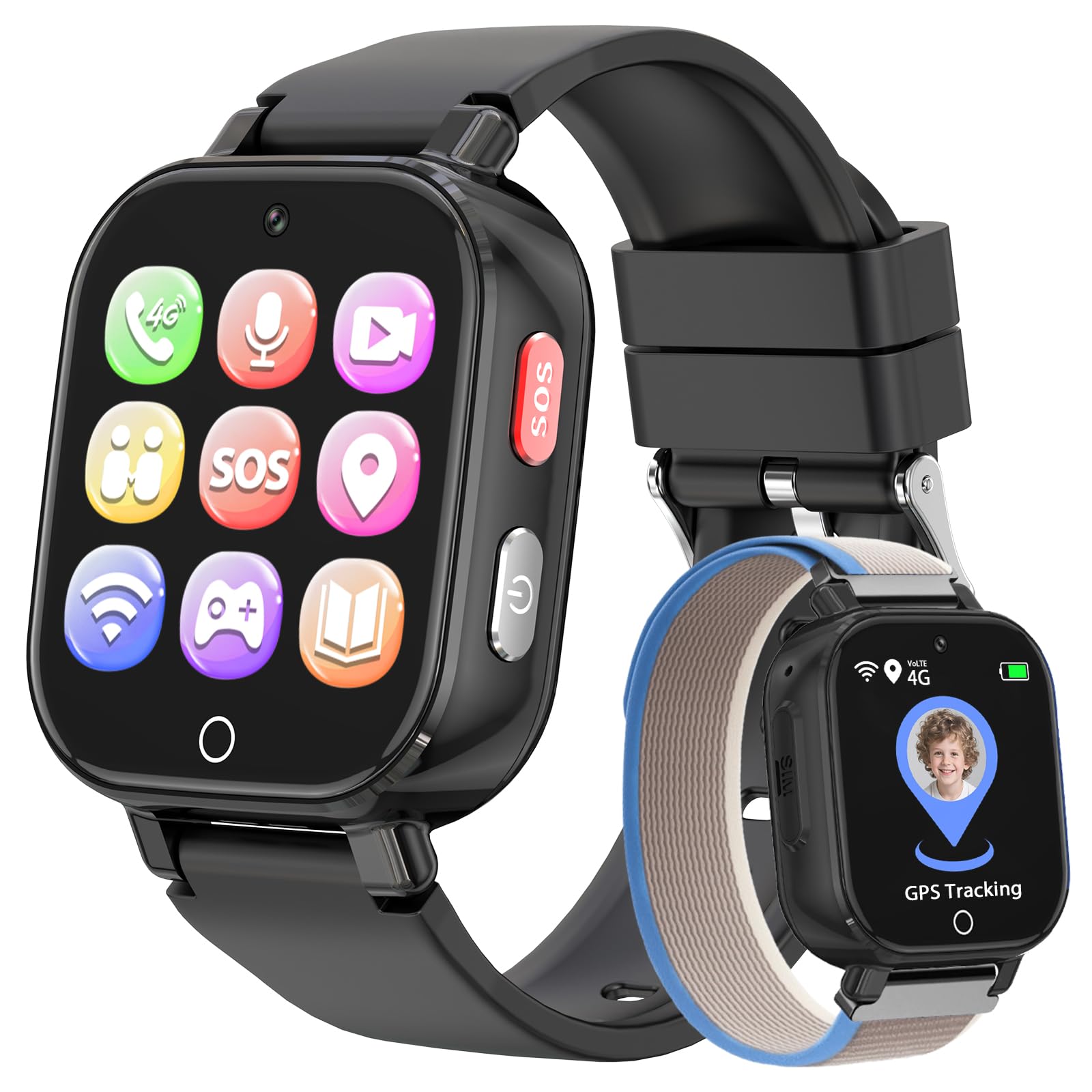 Montre connectée enfant 4G appel vidéo GPS SOS chat vocal IP68 étanche